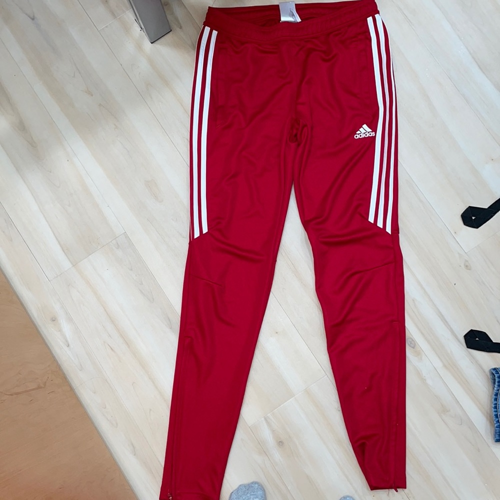 Adidas red soccer pants